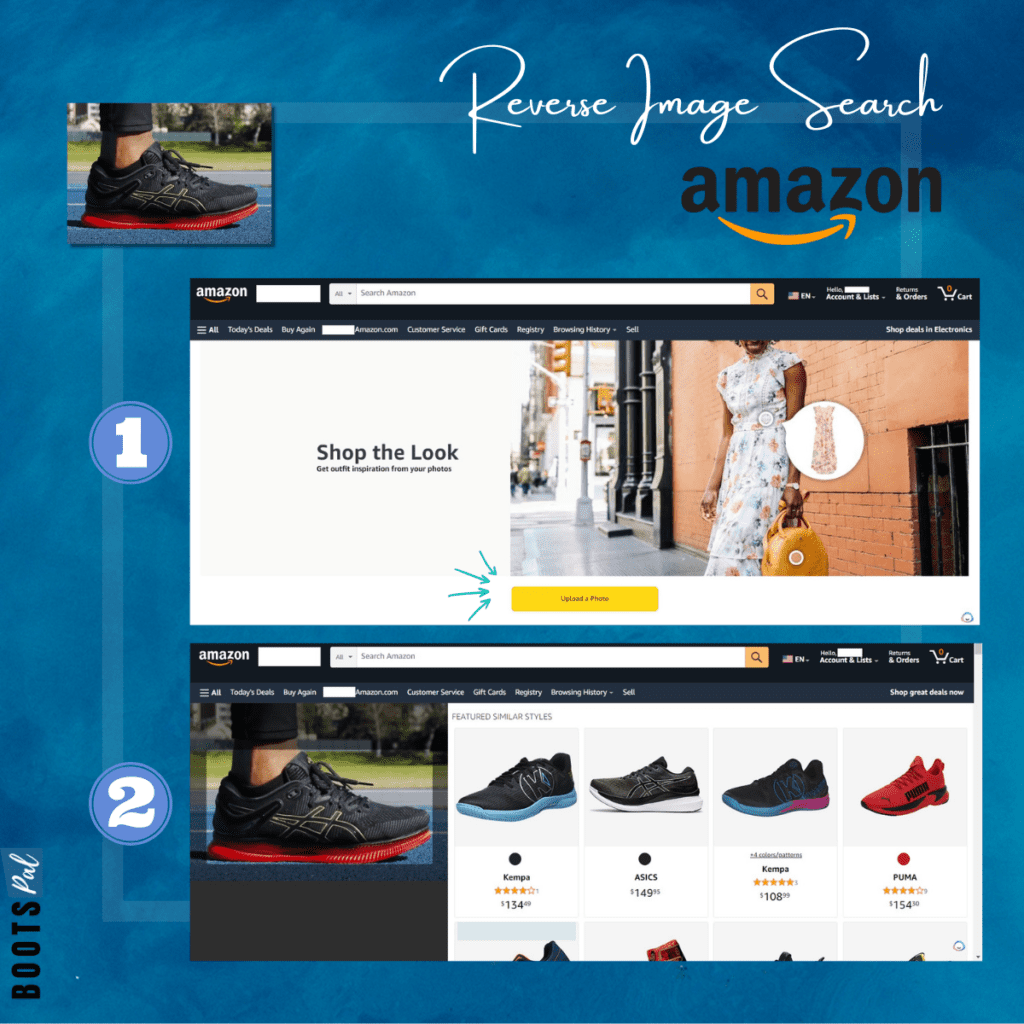 Finding shoes from a picture using Amazon reverse image search