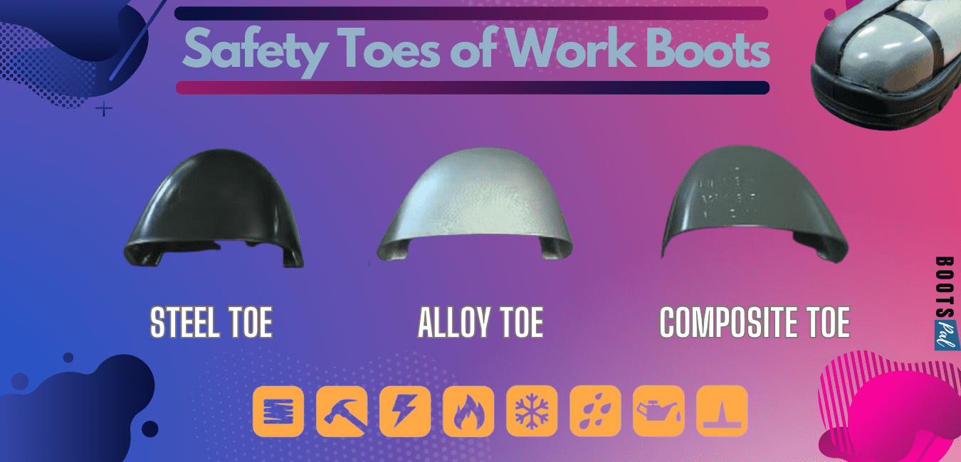 Types of work boot safety toes