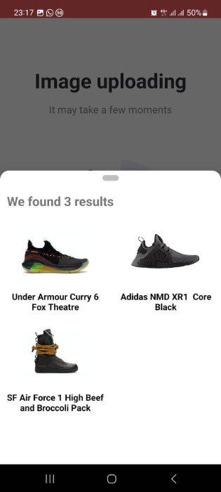 Using Sneakerr app to find shoes from picture