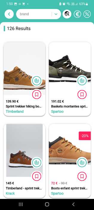 Using BuyViu app to find shoes from picture